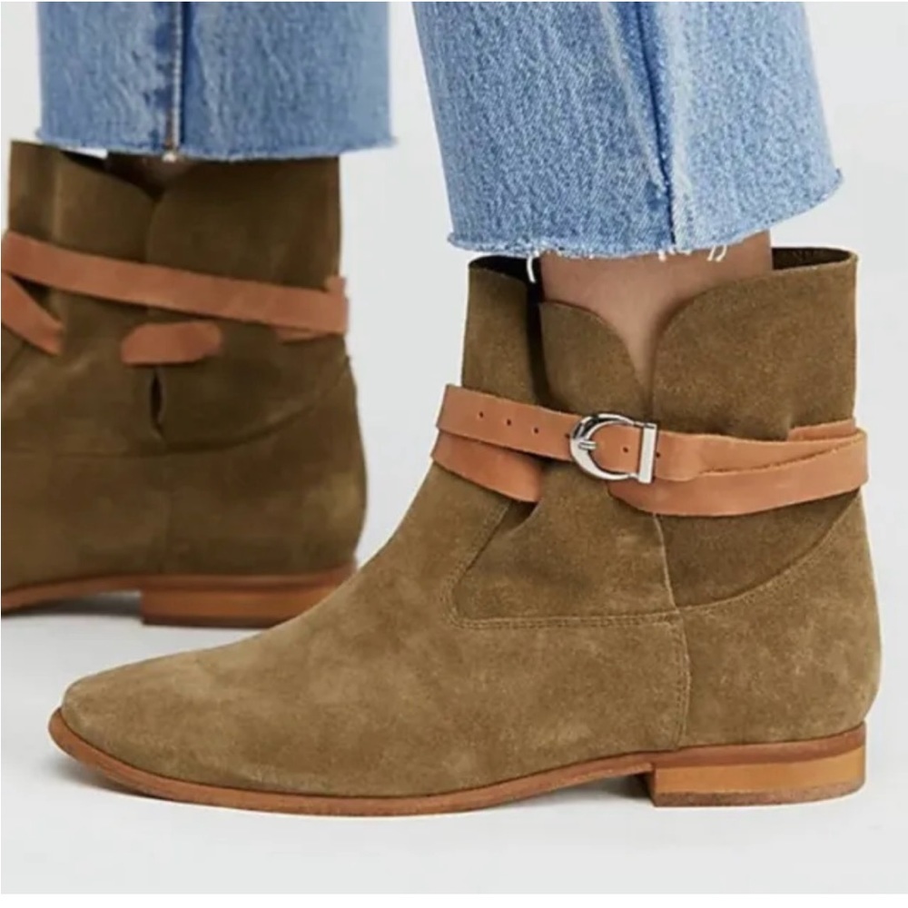 FREE PEOPLE Jeffrey Campbell Lincoln Suede Ankle Boots Bootie Sz 8